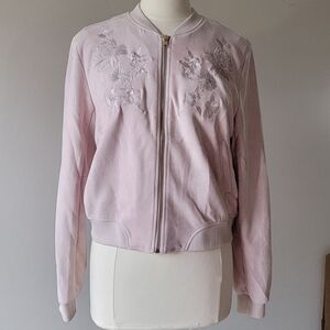 Solitaire Light Pink Floral Bomber Jacket